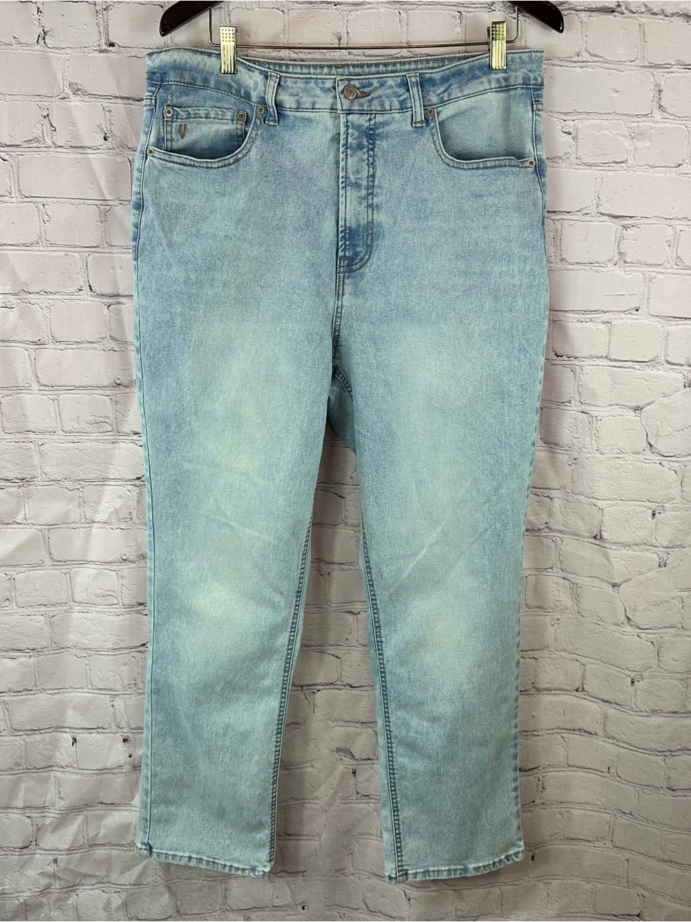 Frye Light Wash high rise straight-Leg Jeans women 14 QS23020DL boho streetwear